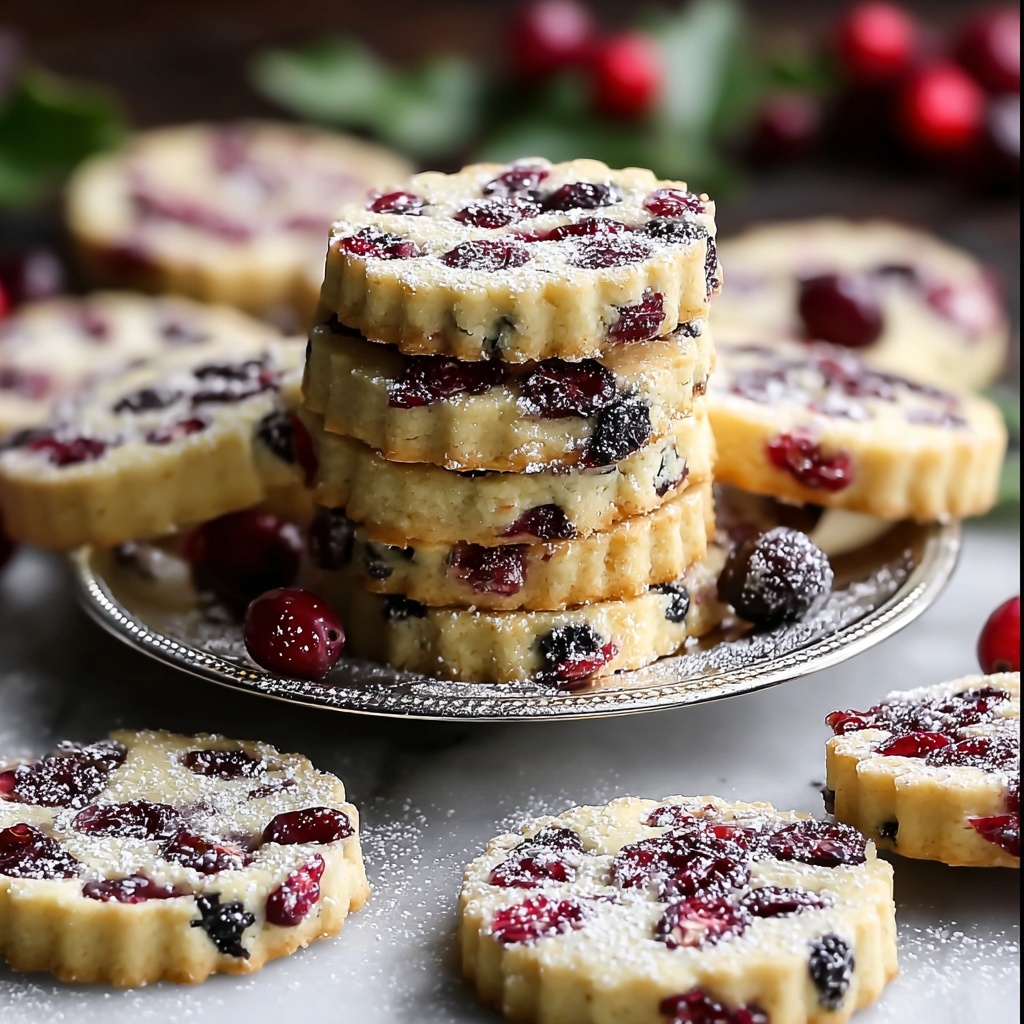 Cranberry Shortbread Cookies Recipe - Recipe Image
