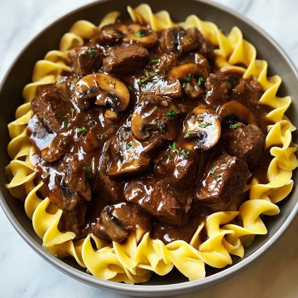 Tender Crockpot Beef Tips with Noodles Recipe - Recipe Image