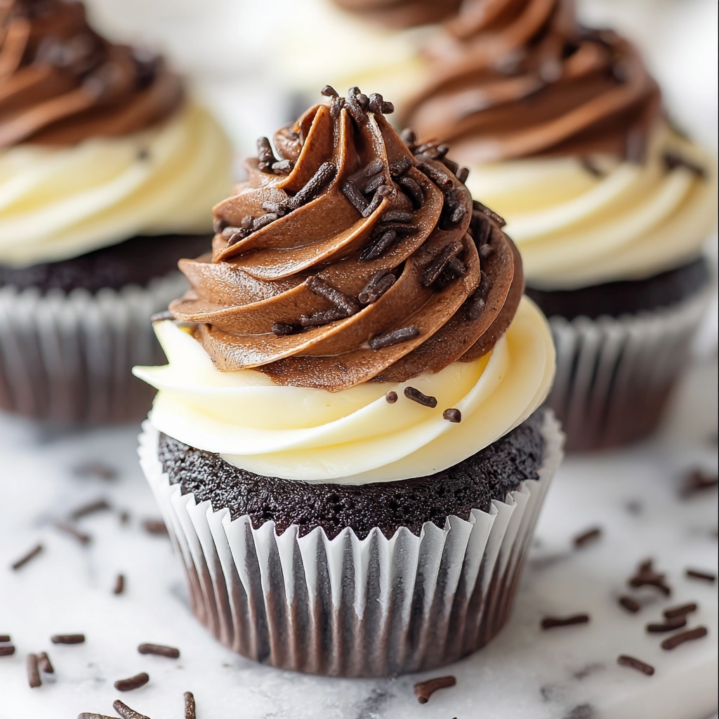 Marble Black and White Cupcakes Recipe - Recipe Image