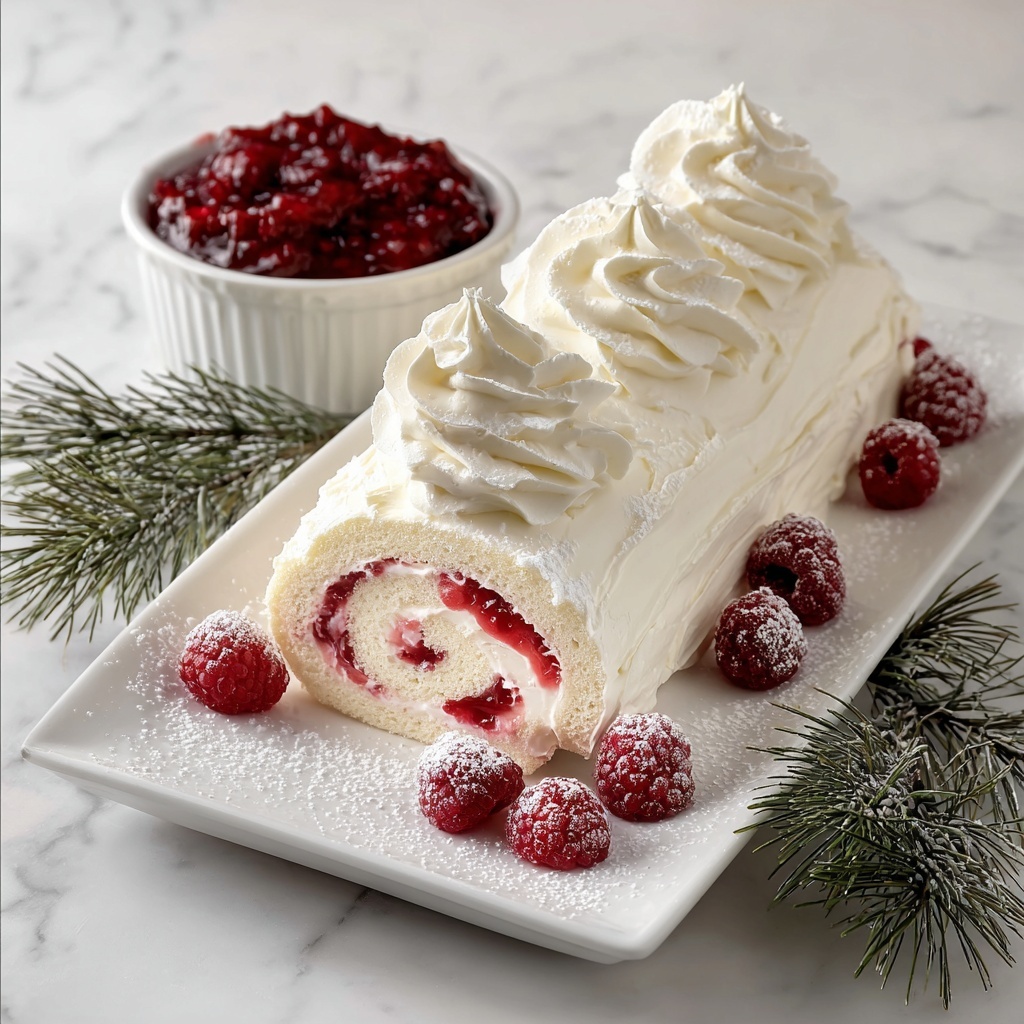 Christmas Raspberry Cake Roll Recipe - Recipe Image