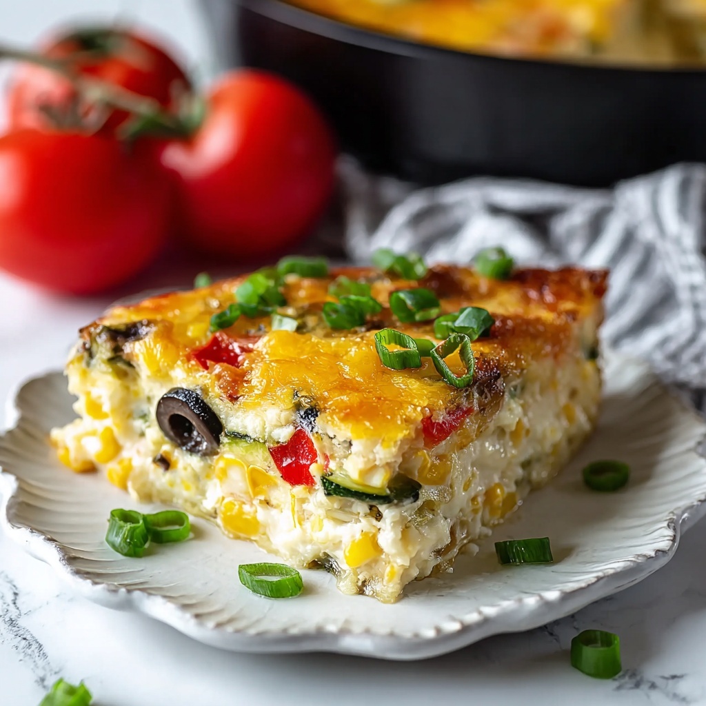 Summer Garden Crustless Zucchini Pie Recipe - Recipe Image