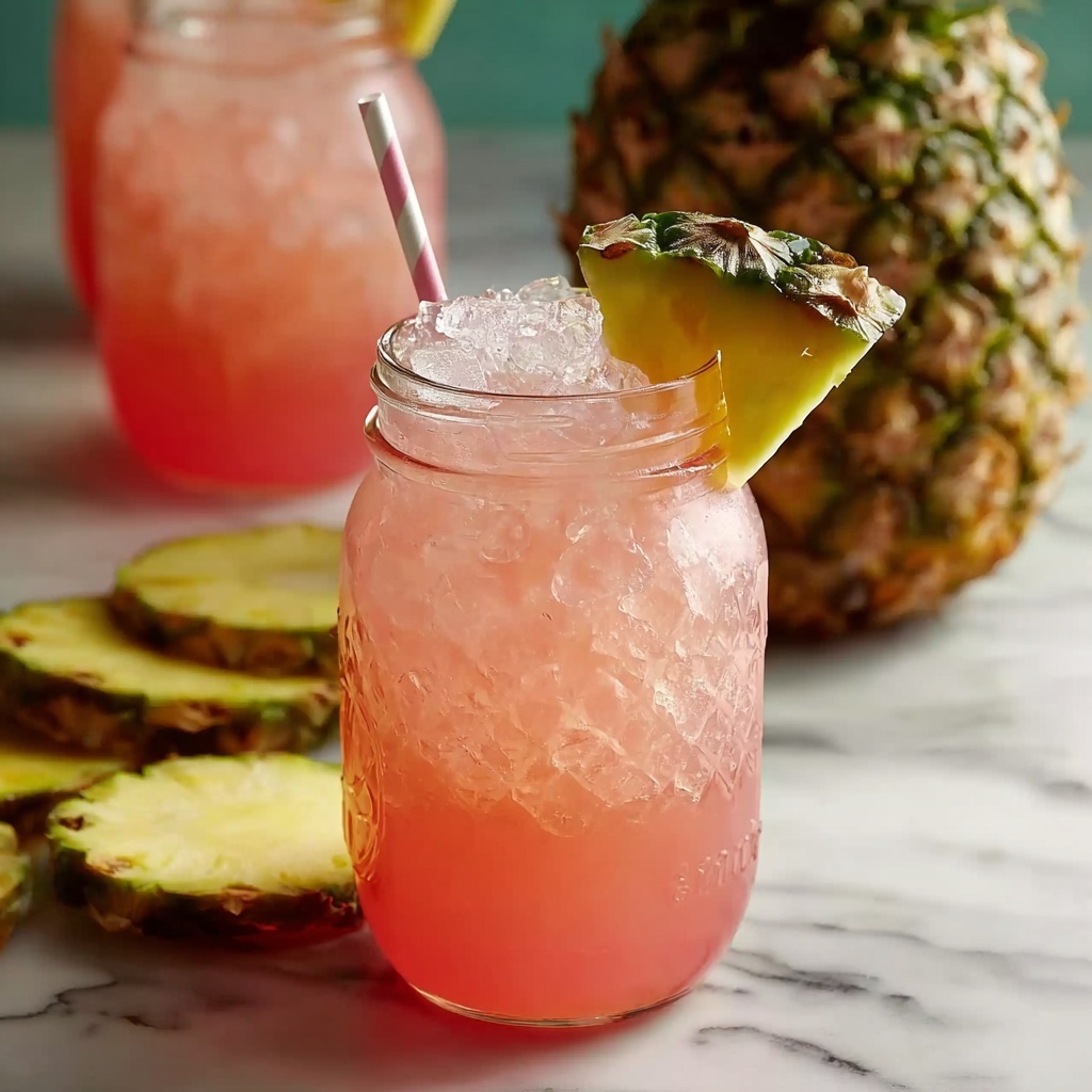 Pineapple Pink Lemonade Party Drink Recipe - Recipe Image