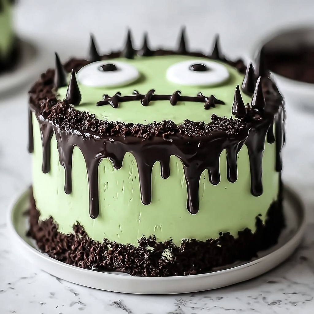 Frankenstein Cheesecake: A Spooky Halloween Delight Recipe - Recipe Image