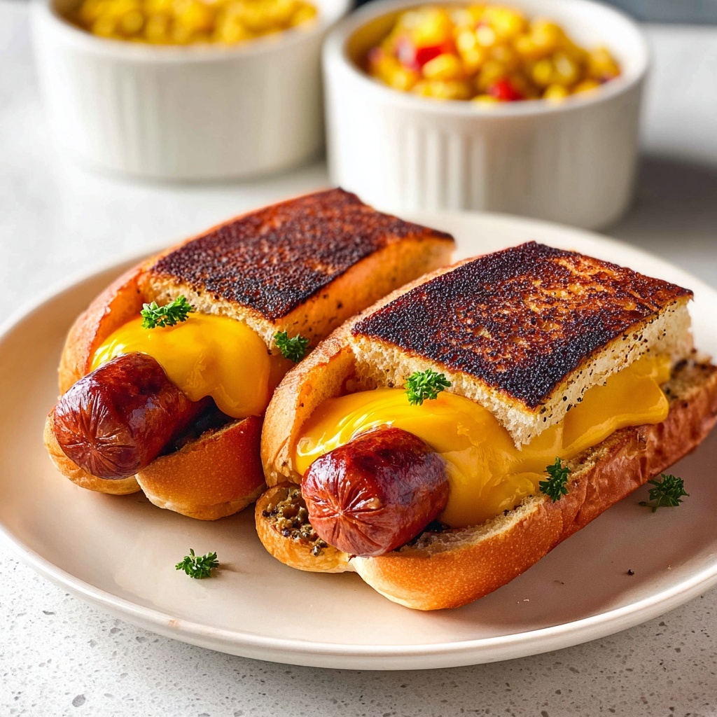 Air Fryer Grilled Cheese Hot Dogs Recipe - Recipe Image
