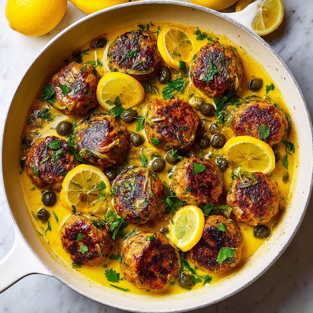 Saucy Chicken Piccata Meatballs Recipe - Recipe Image