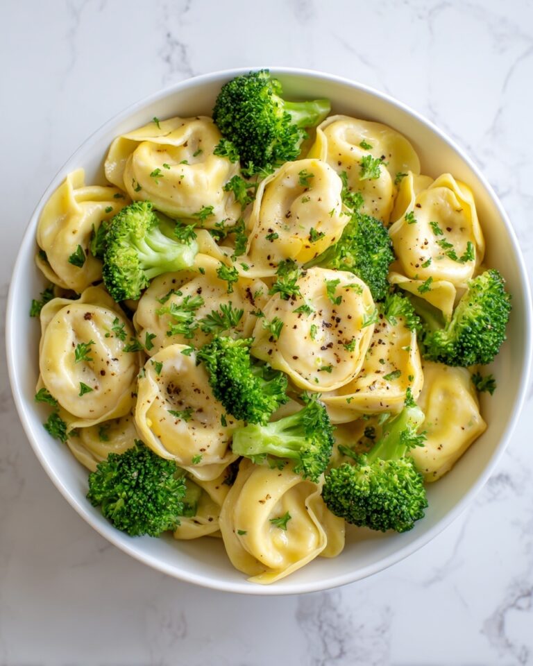 Creamy Garlic Parmesan Tortellini with Chicken & Broccoli Recipe