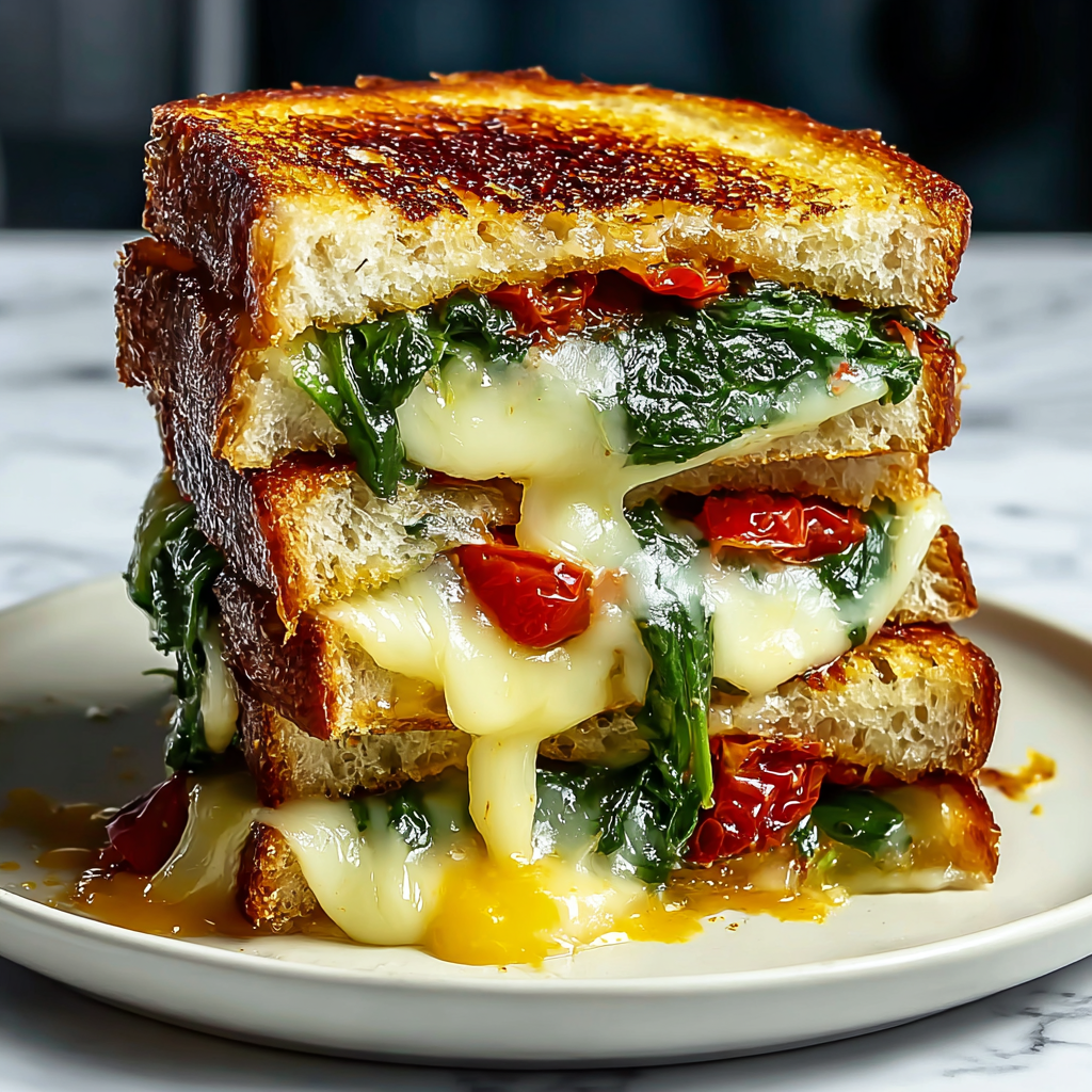 Mediterranean Spinach Grilled Cheese Recipe - Recipe Image