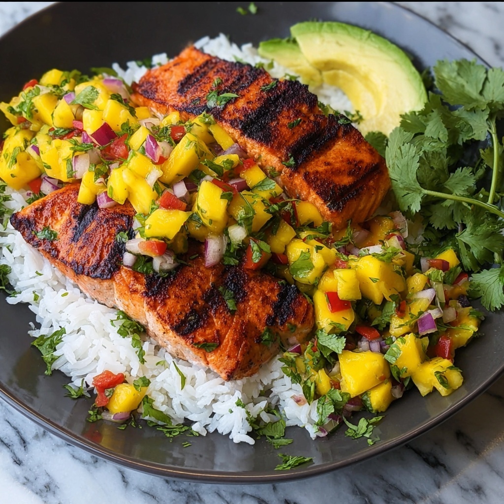 Grilled Lime Salmon with Avocado-Mango Salsa Recipe - Recipe Image