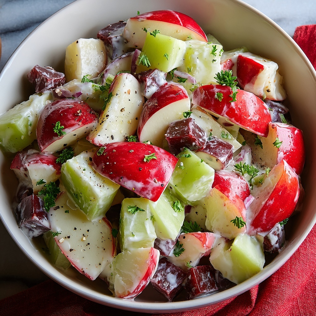 Crispy Apple Salad with Walnuts and Dried Cranberries Recipe - Recipe Image