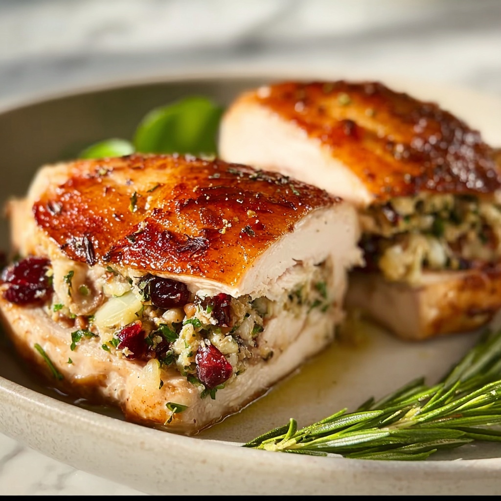 Stuffed Turkey Breast with Cranberry Herb Stuffing Recipe - Recipe Image