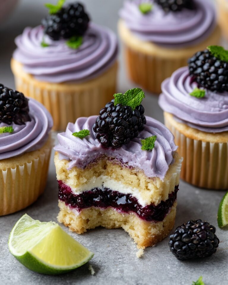 Decadent Blackberry Lime Cheesecake Cupcakes Recipe