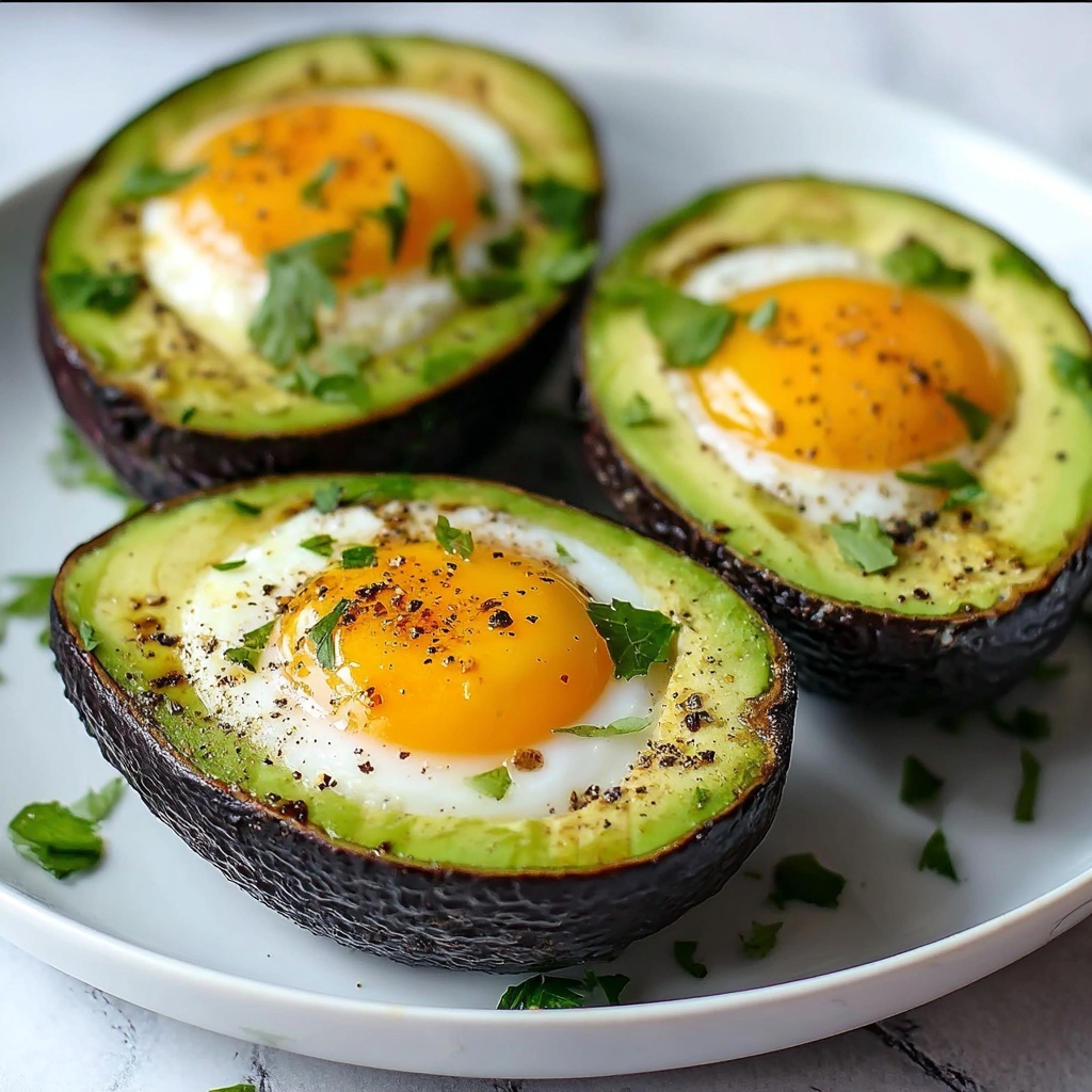 Keto Baked Egg Boats in Avocado Halves Recipe - Recipe Image