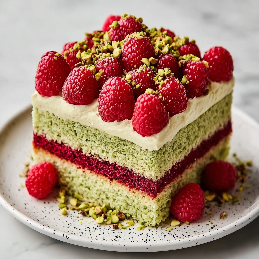 Heavenly Keto Pistachio Raspberry Cake Recipe - Recipe Image