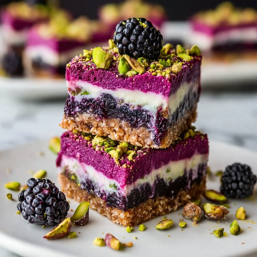 Easy Keto Blackberry Pistachio Dessert Bars Recipe - Recipe Image
