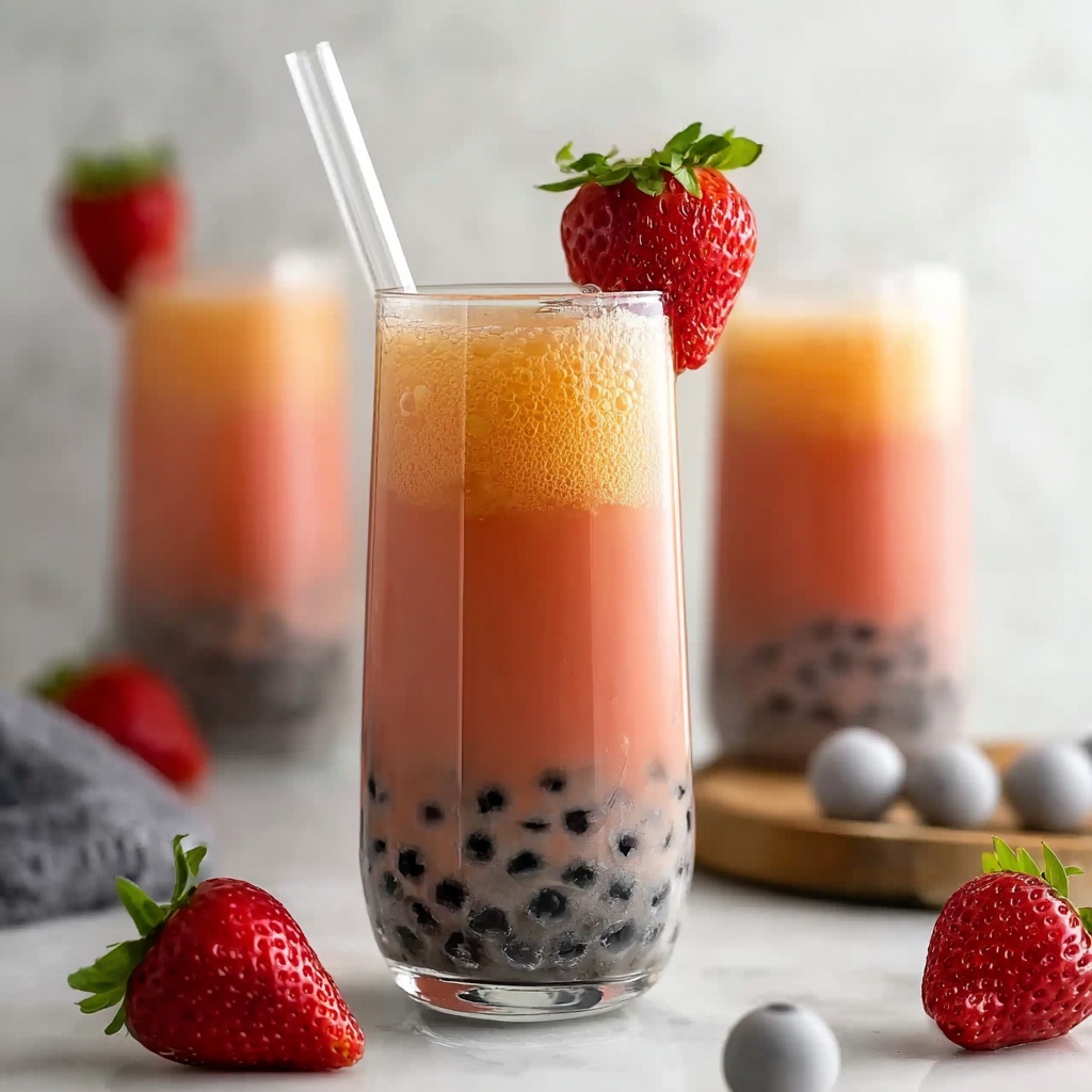 Boba Tea Smoothie with Cream Cheese Foam Recipe - Recipe Image