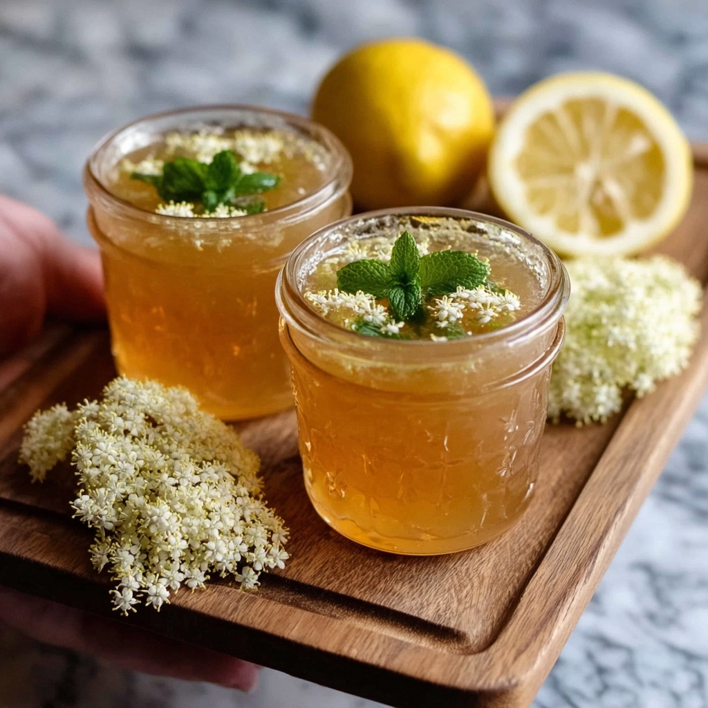 Elderflower & Lemonade Jelly with Mint Leaves Recipe - Recipe Image