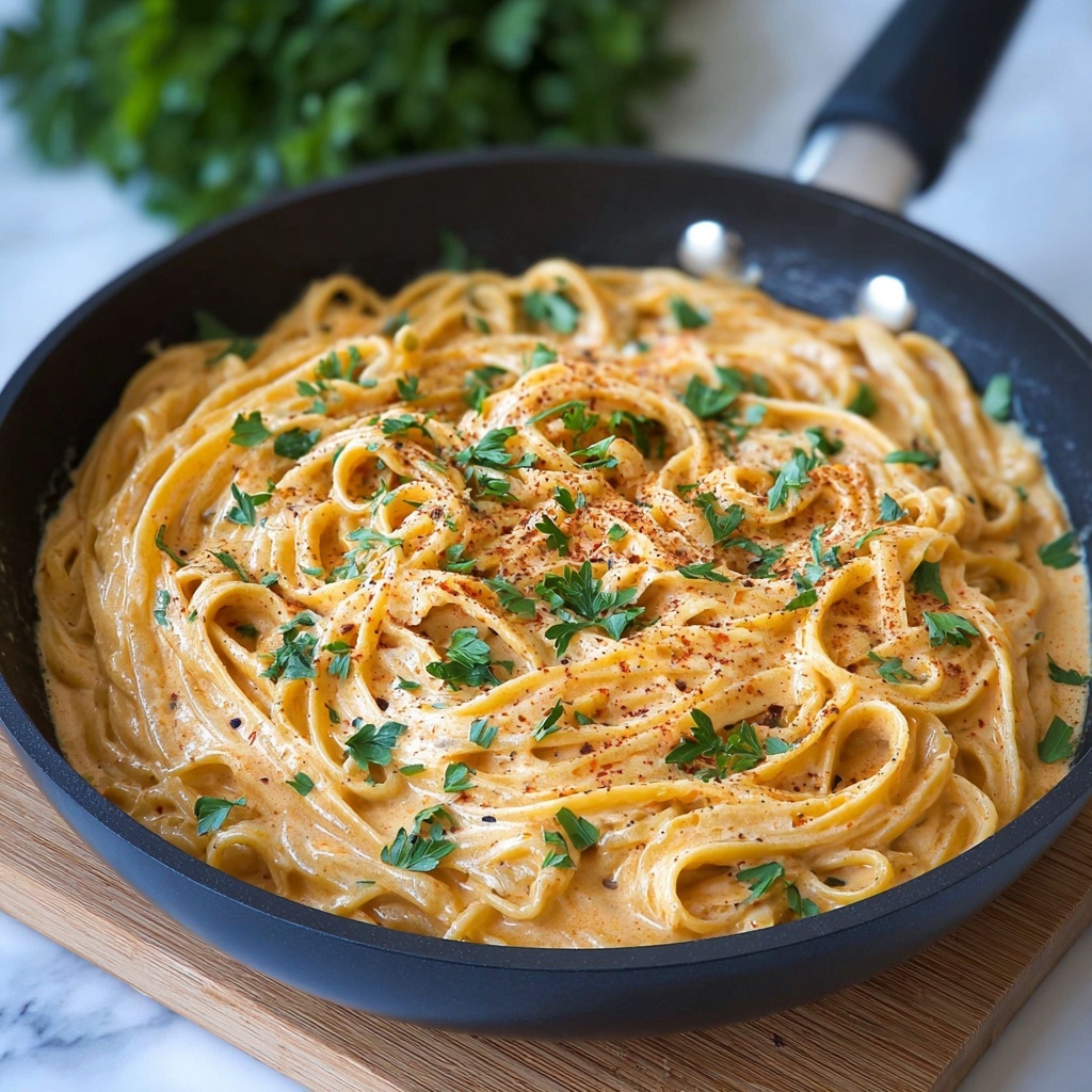 Creamy Red Pepper Alfredo Sauce: A Delicious Twist on Classic Pasta Dishes Recipe - Recipe Image