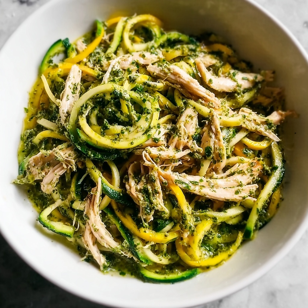 Zucchini Noodles with Pesto Chicken Recipe - Recipe Image