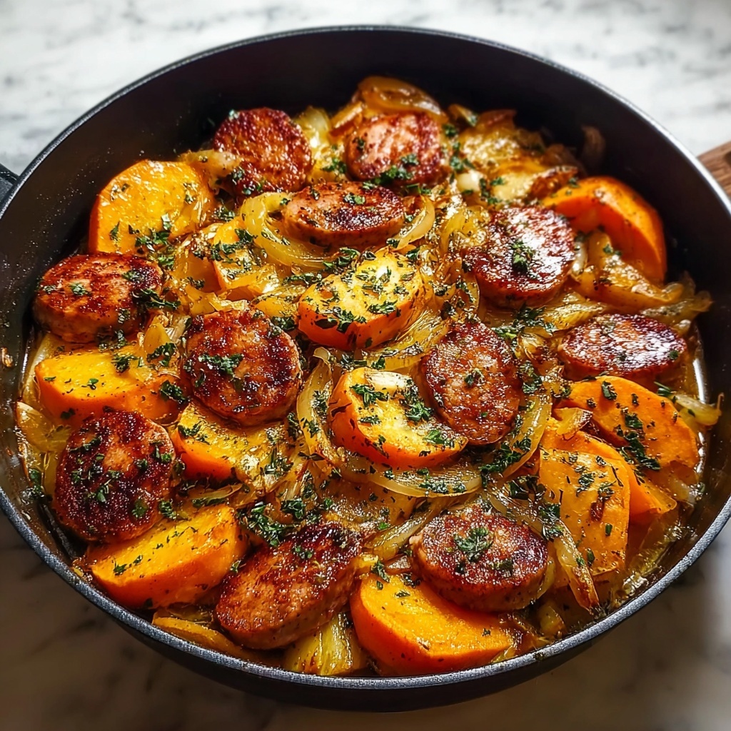 Sweet Potato Apple Sausage Skillet Recipe - Recipe Image
