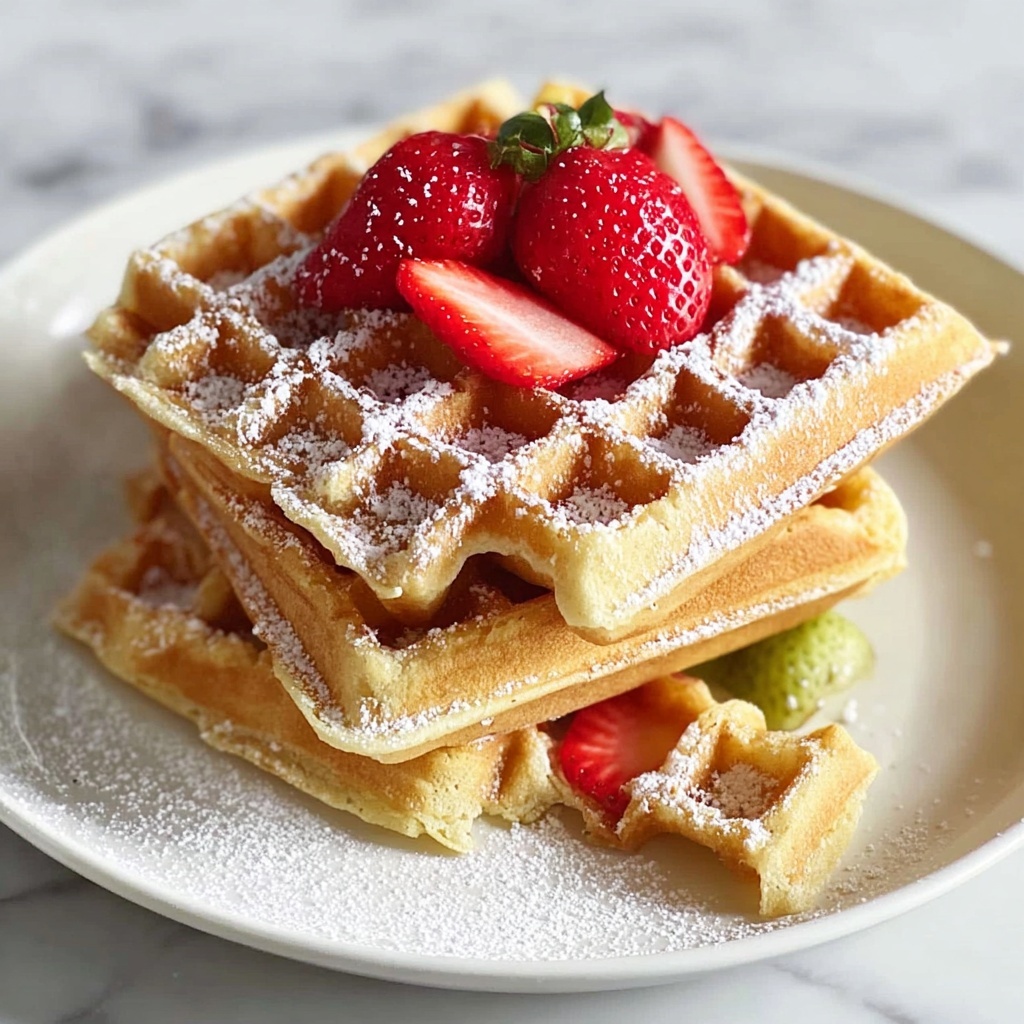 Crispy Tofu Waffles with Arugula Pesto and Tomato Slices Recipe - Recipe Image