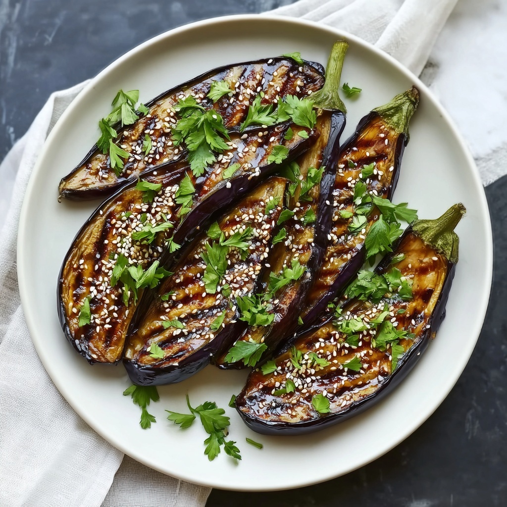Grilled Japanese Eggplant with Creamy Tahini Sauce Recipe - Recipe Image