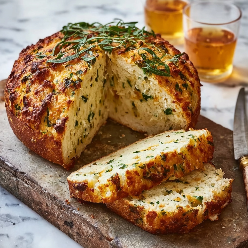 Garlic Herb Cheddar Cheese Bread Recipe - Recipe Image
