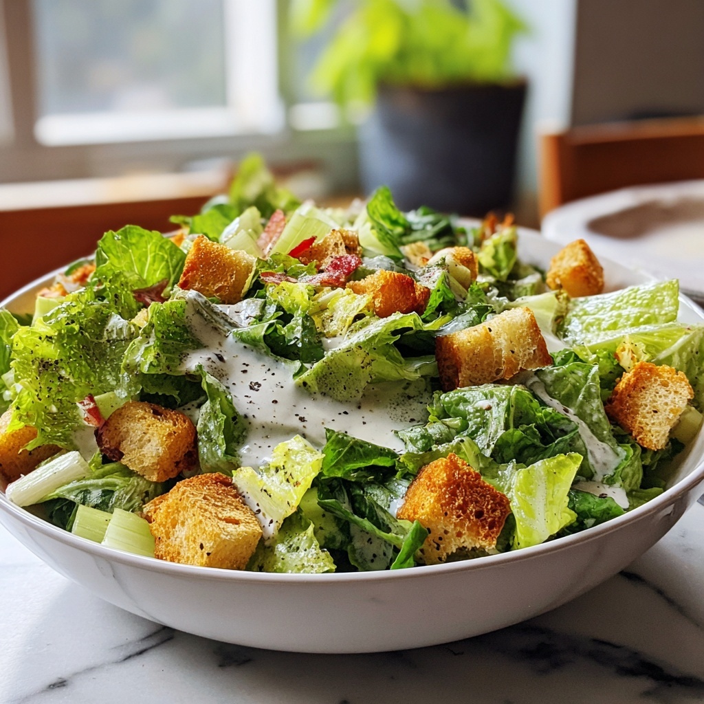 Caesar Salad with Homemade Dressing Recipe - Recipe Image