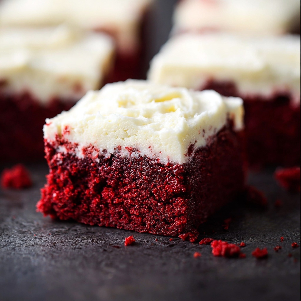 Red Velvet Brownies with White Chocolate Buttercream Frosting Recipe - Recipe Image