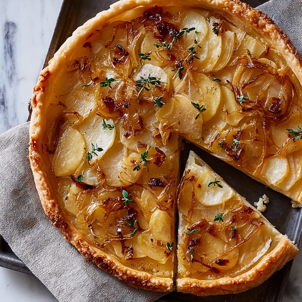 Caramelized Onion, Apple & Cheddar Tart Recipe - Recipe Image