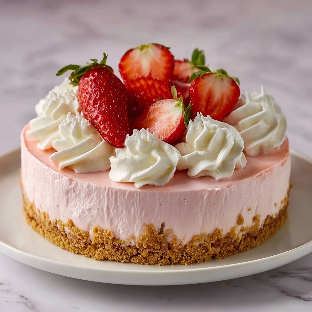 No Bake Strawberry Cheesecake Recipe - Recipe Image