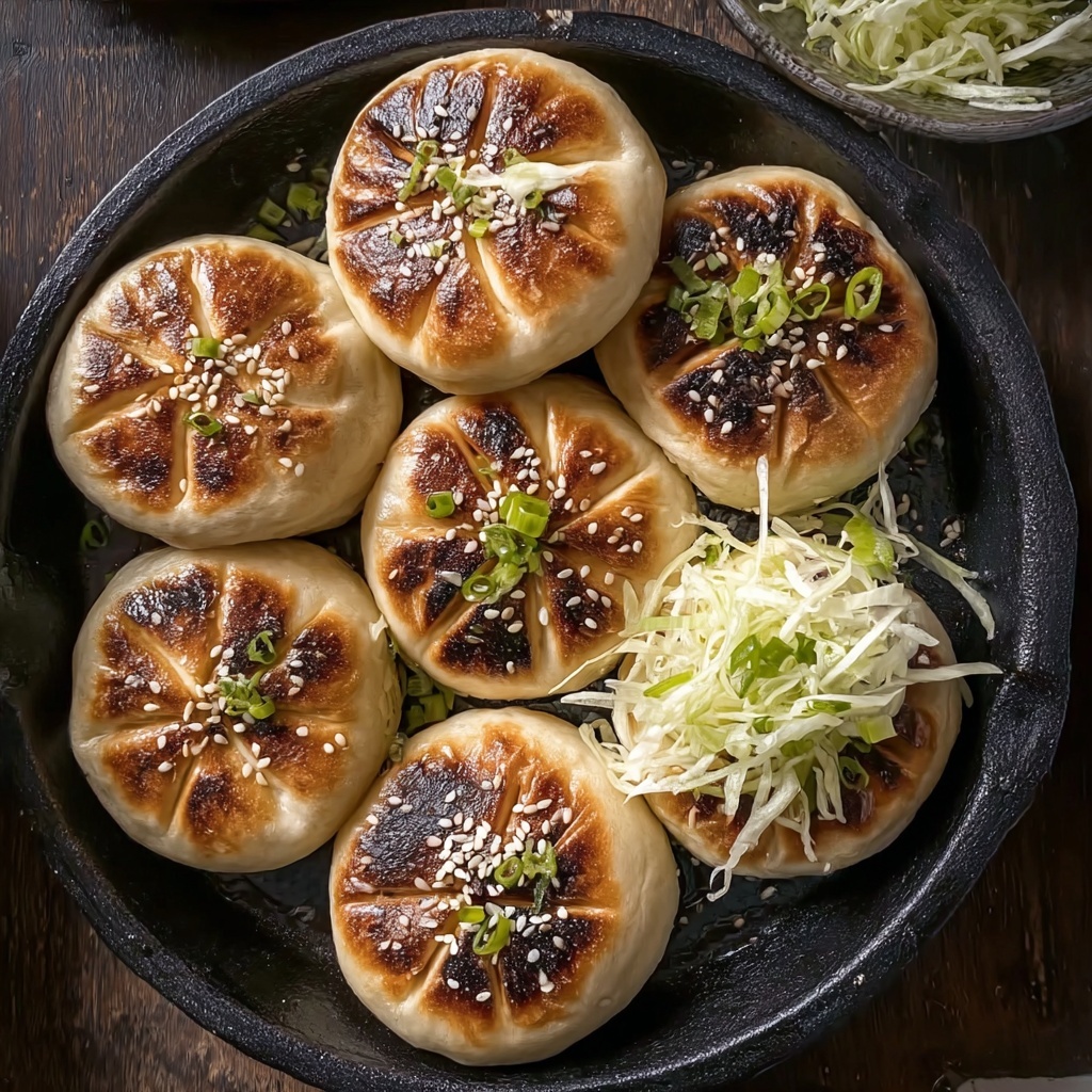 Vegan Pan-Fried Cabbage and Noodle Filled Buns Recipe - Recipe Image