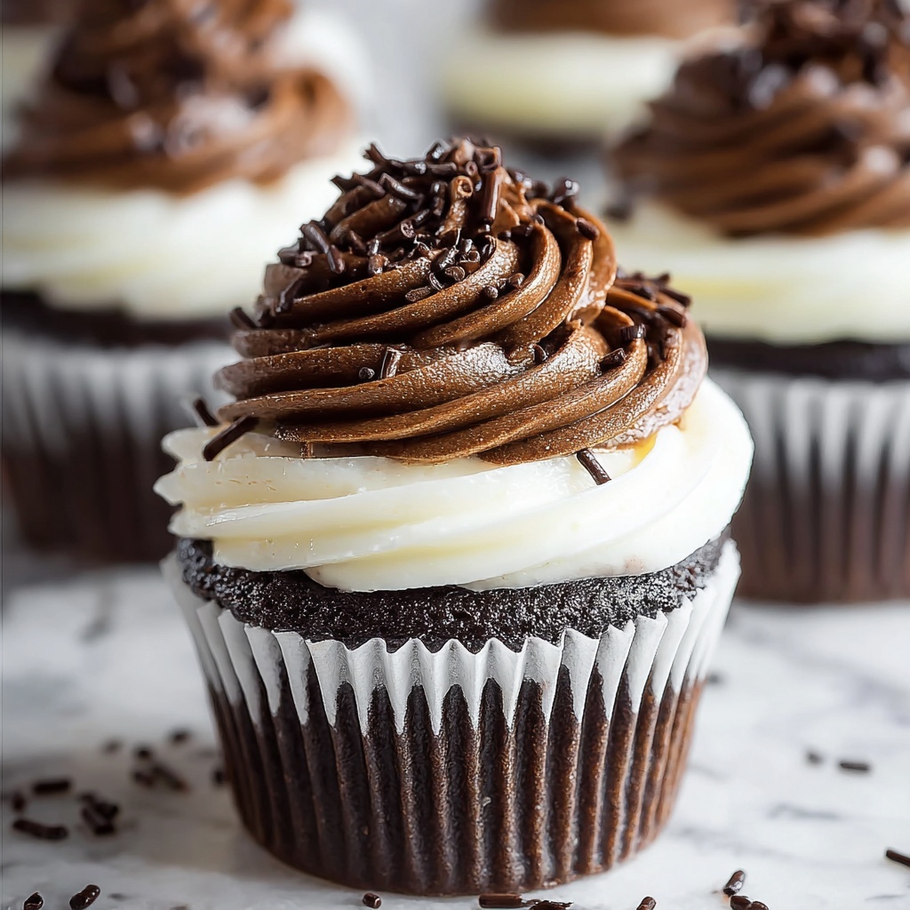 Marble Black and White Cupcakes Recipe - Recipe Image