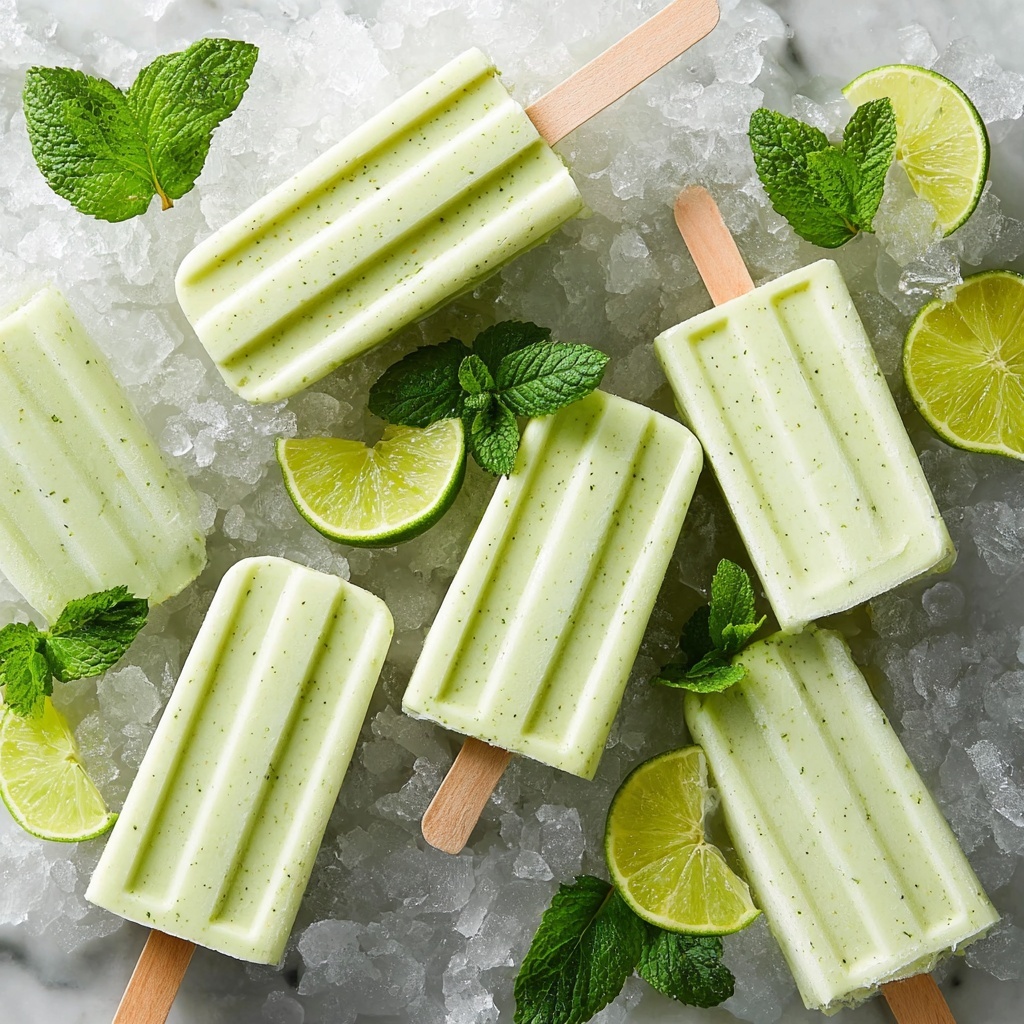 Lime Mint Avocado Coconut Popsicles Recipe - Recipe Image