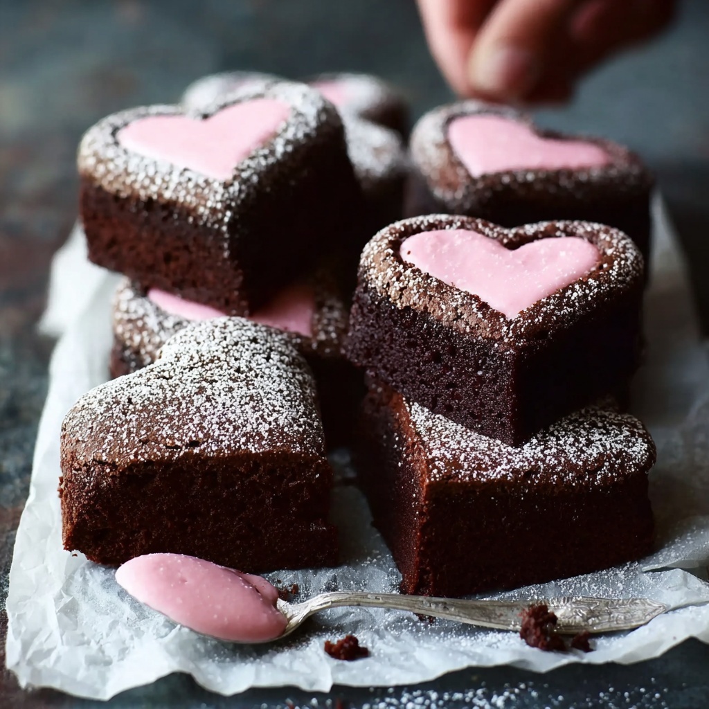 Heart-Shaped Brownies with Dreamy Raspberry Buttercream Recipe - Recipe Image