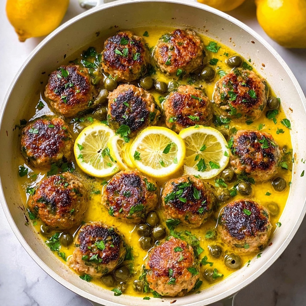 Saucy Chicken Piccata Meatballs Recipe - Recipe Image
