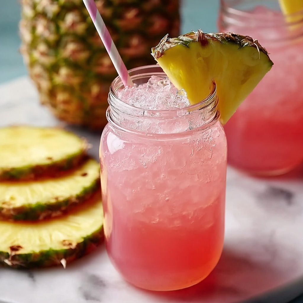 Pineapple Pink Lemonade Party Drink Recipe - Recipe Image