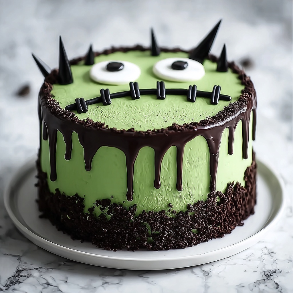 Frankenstein Cheesecake: A Spooky Halloween Delight Recipe - Recipe Image