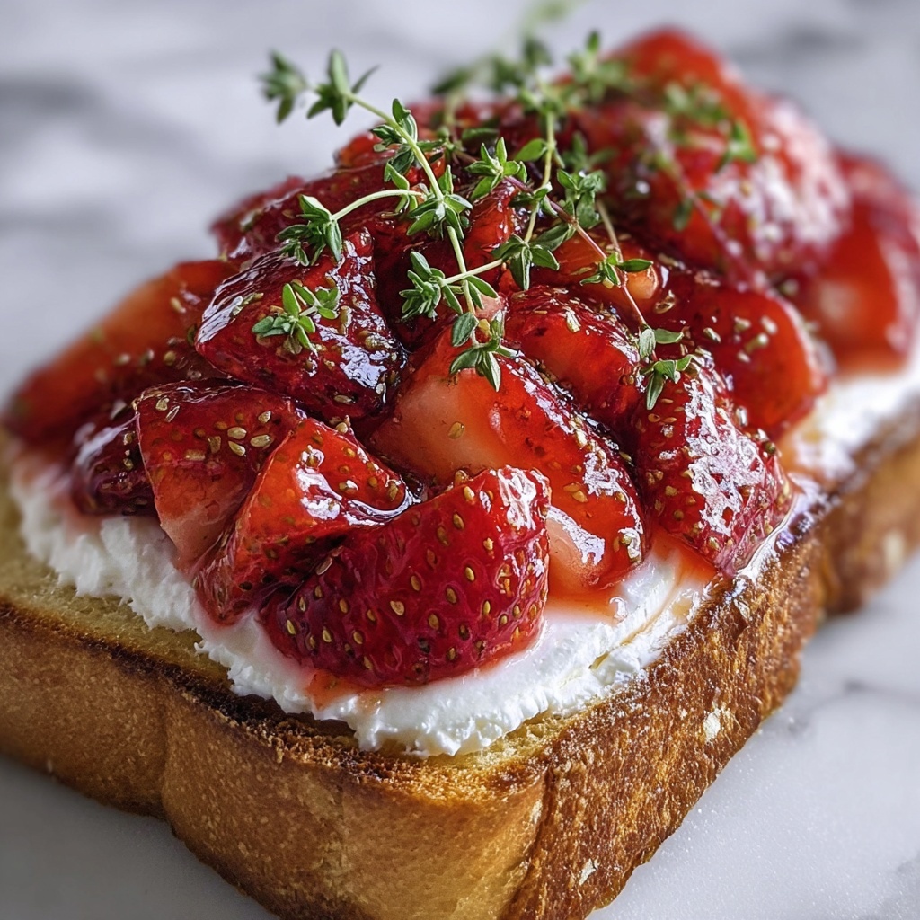 Roasted Strawberry Whipped Ricotta Toast Recipe - Recipe Image