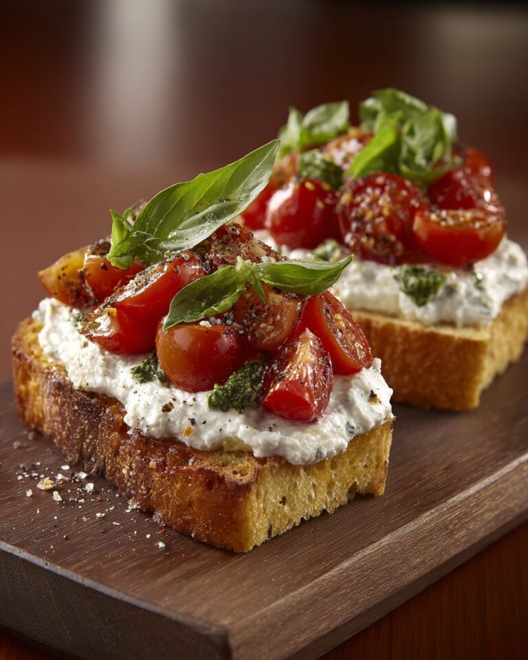 Burrata Bruschetta with Cherry Tomatoes, Basil, and Balsamic Glaze Recipe