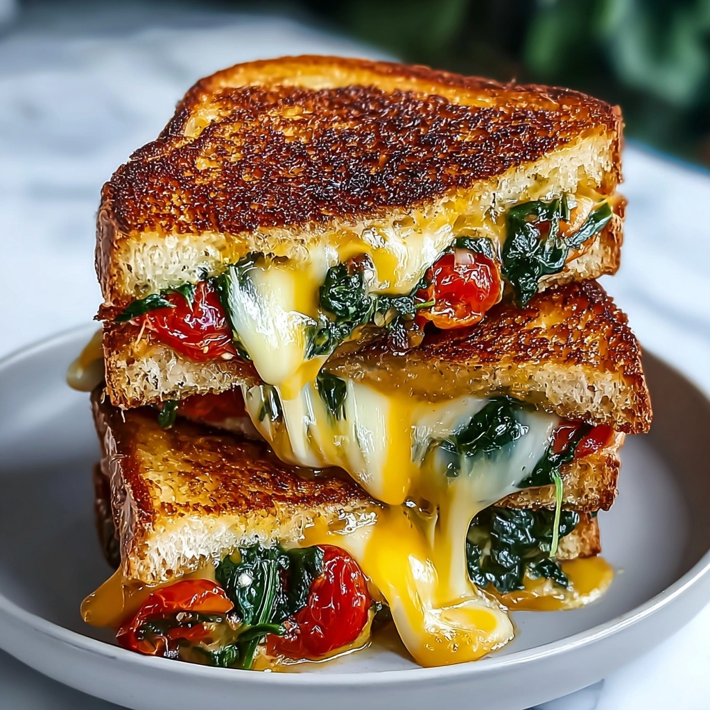 Mediterranean Spinach Grilled Cheese Recipe - Recipe Image