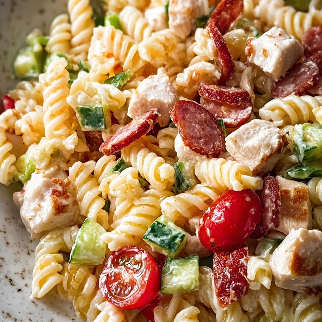 Savory Chicken Club Pasta Salad: Your Summer Flavor Fix Recipe - Recipe Image