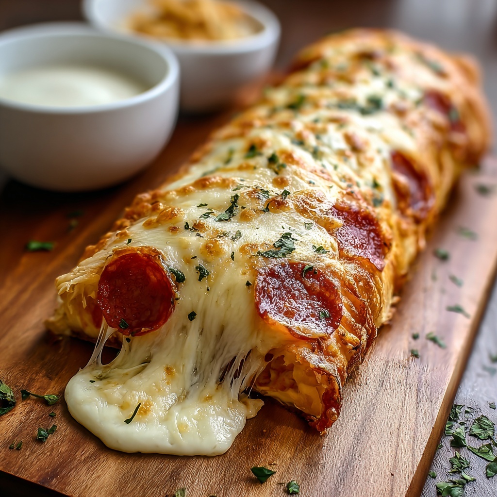 Cheesy Pepperoni Stromboli Recipe - Recipe Image