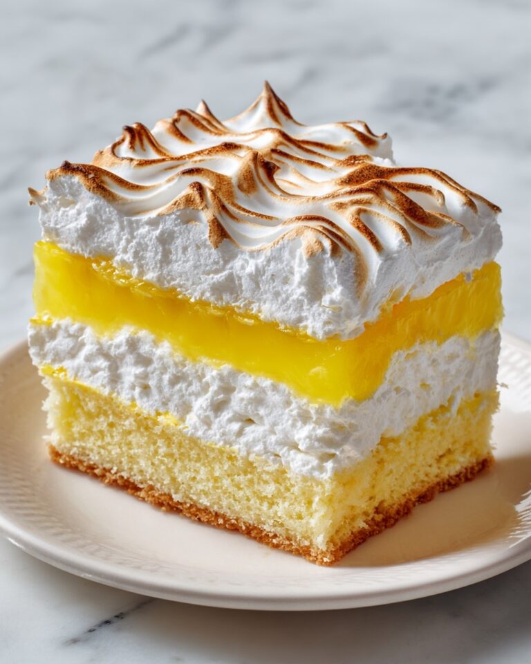 Lemon Cake with Fluffy Meringue Layers Recipe