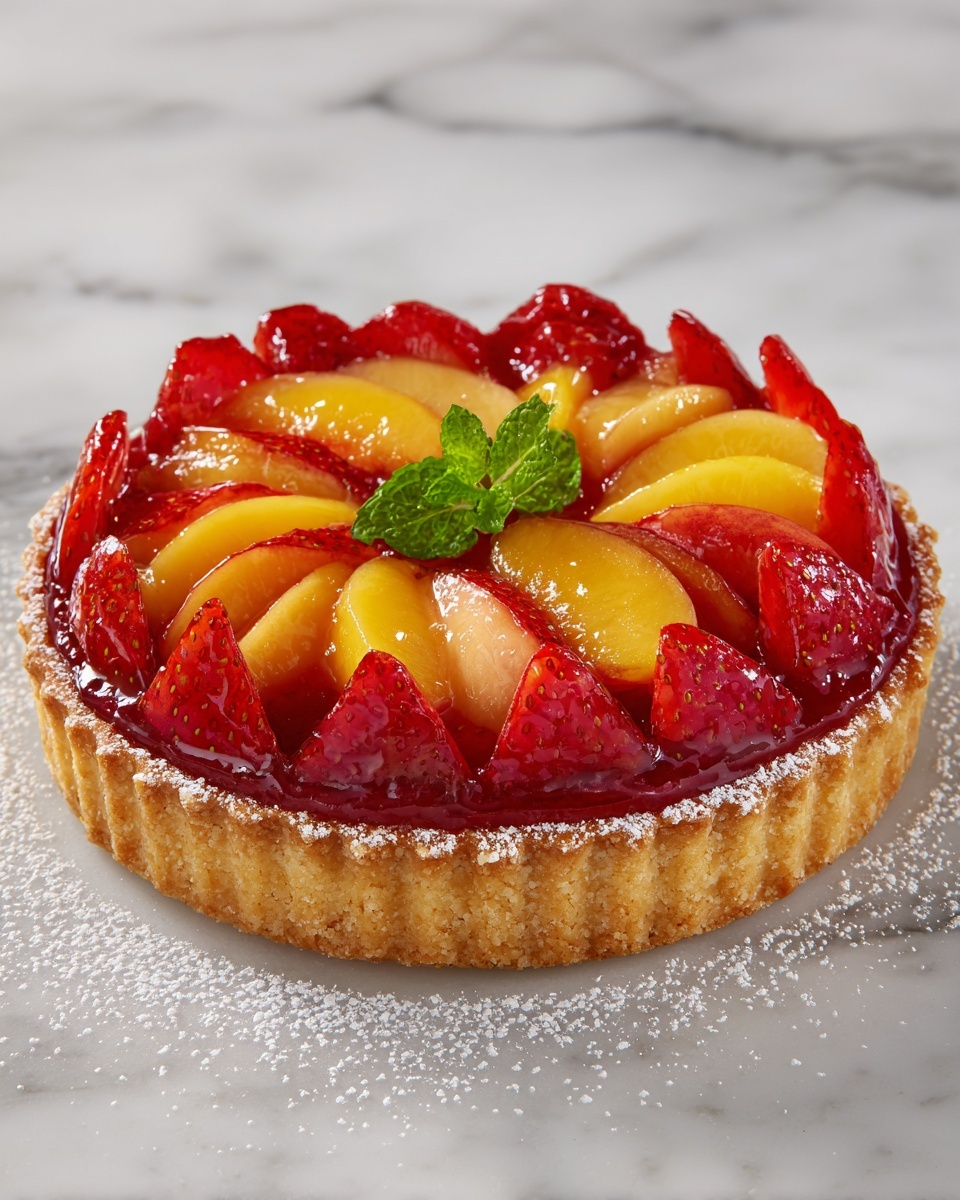 Strawberry Peach Cake Recipe - Recipe Image