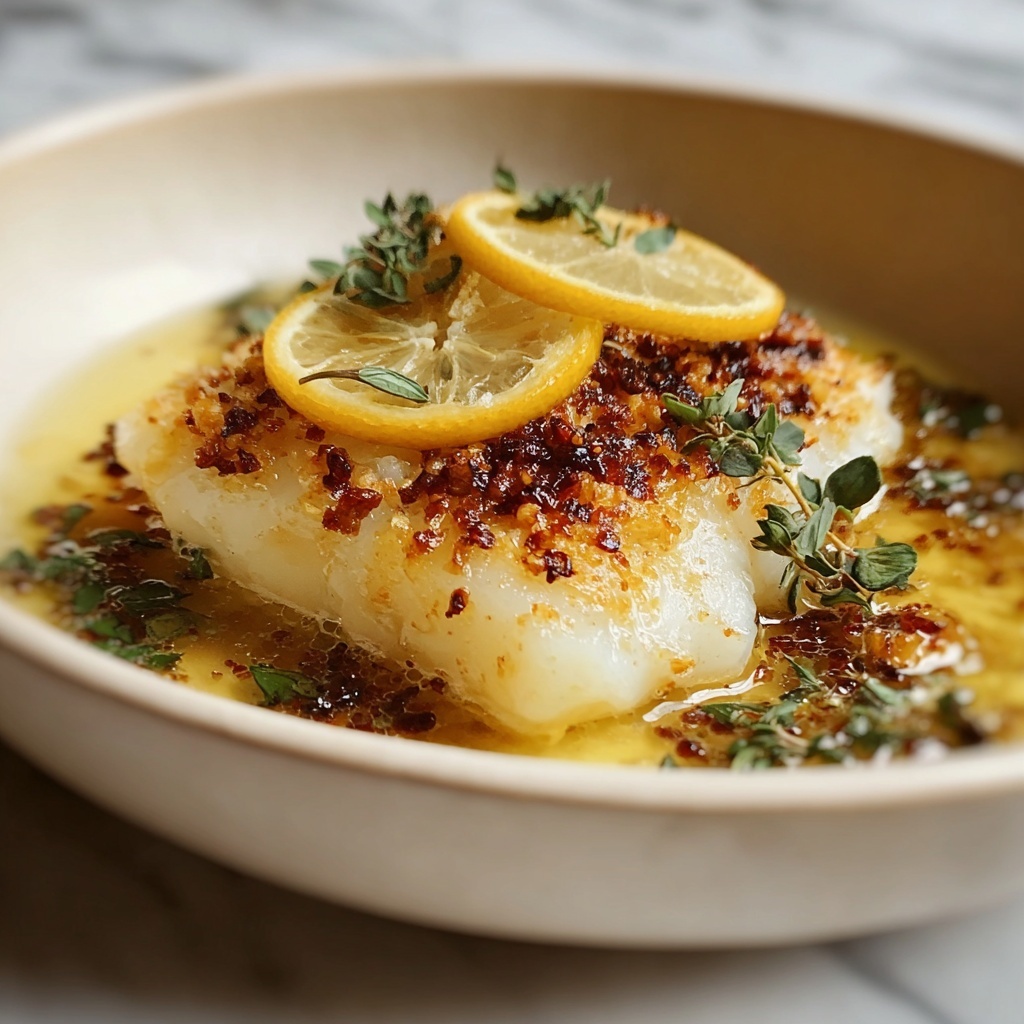 Baked Cod with Lemon and Garlic Recipe - Recipe Image