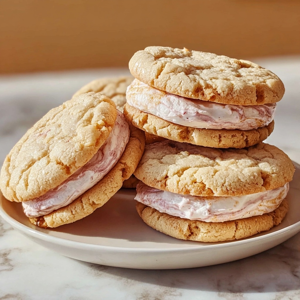 Lemon Strawberry Cheesecake Sandwich Cookies Recipe - Recipe Image