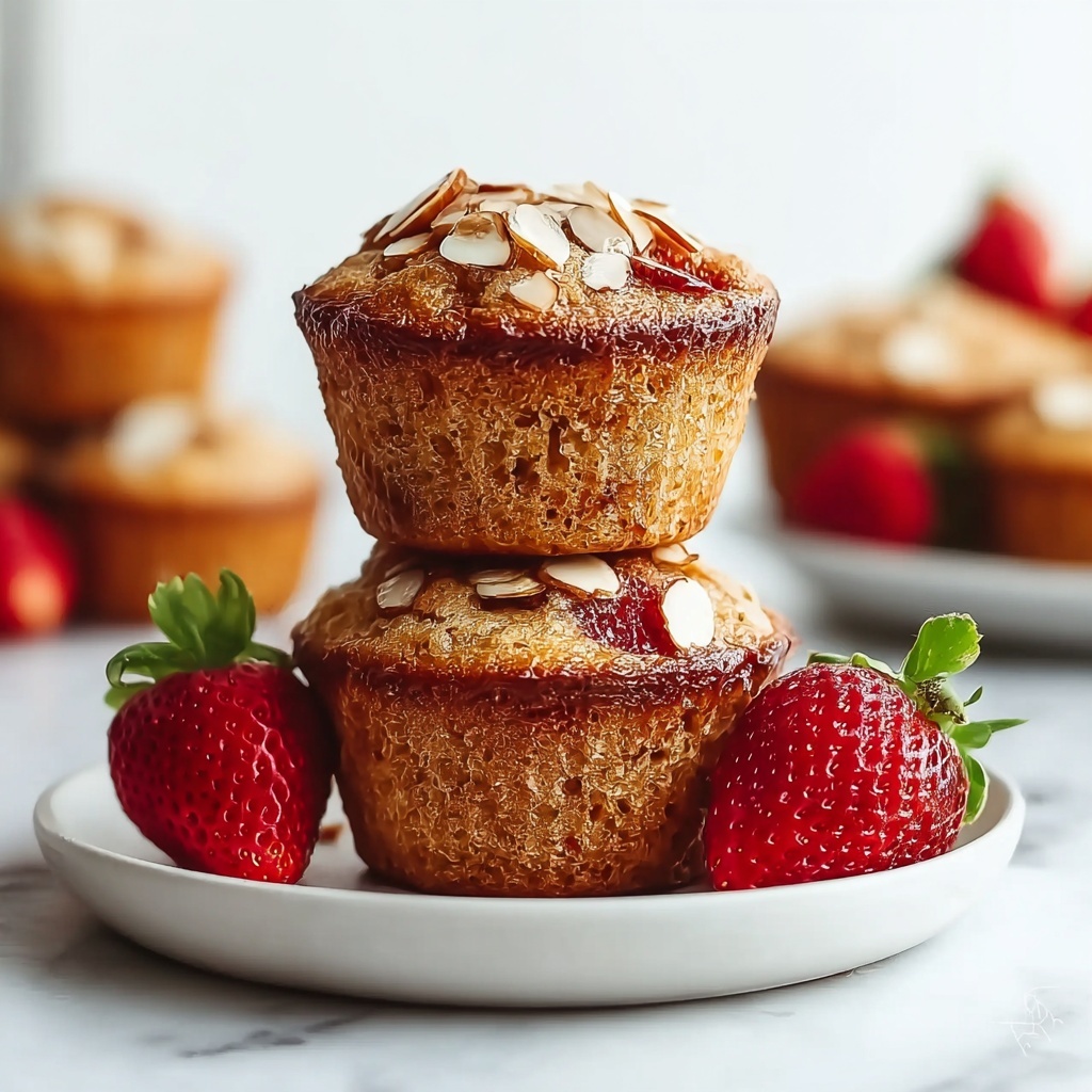 Strawberry Muffins With Candied Almonds Recipe - Recipe Image