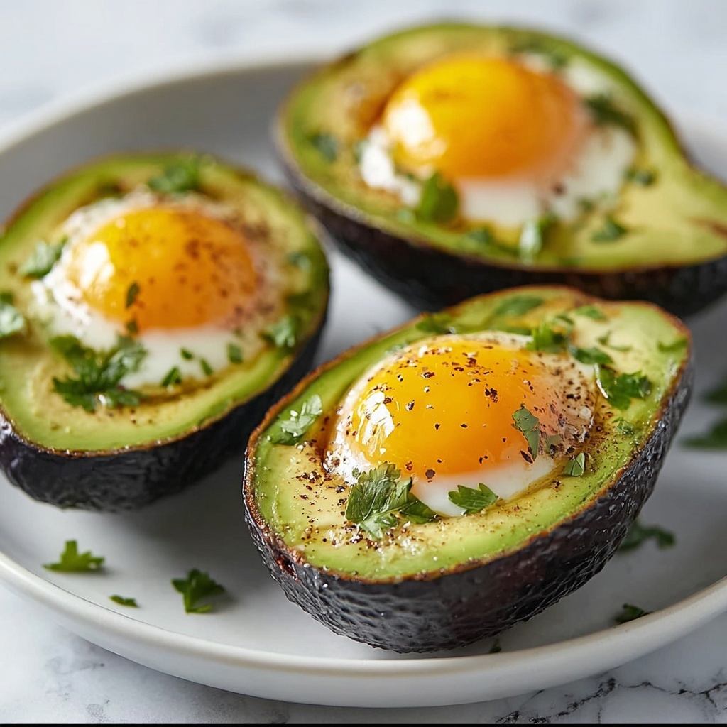 Keto Baked Egg Boats in Avocado Halves Recipe - Recipe Image