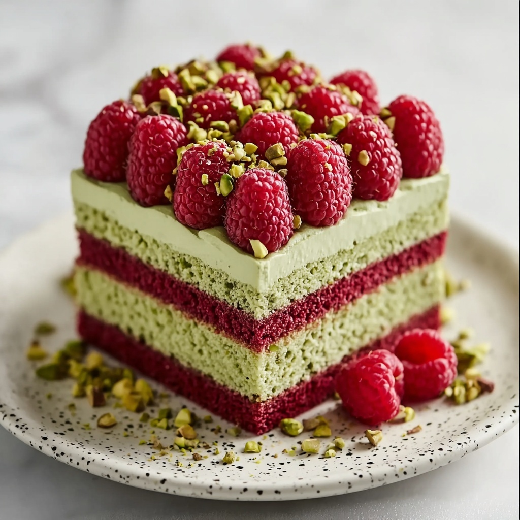 Heavenly Keto Pistachio Raspberry Cake Recipe - Recipe Image