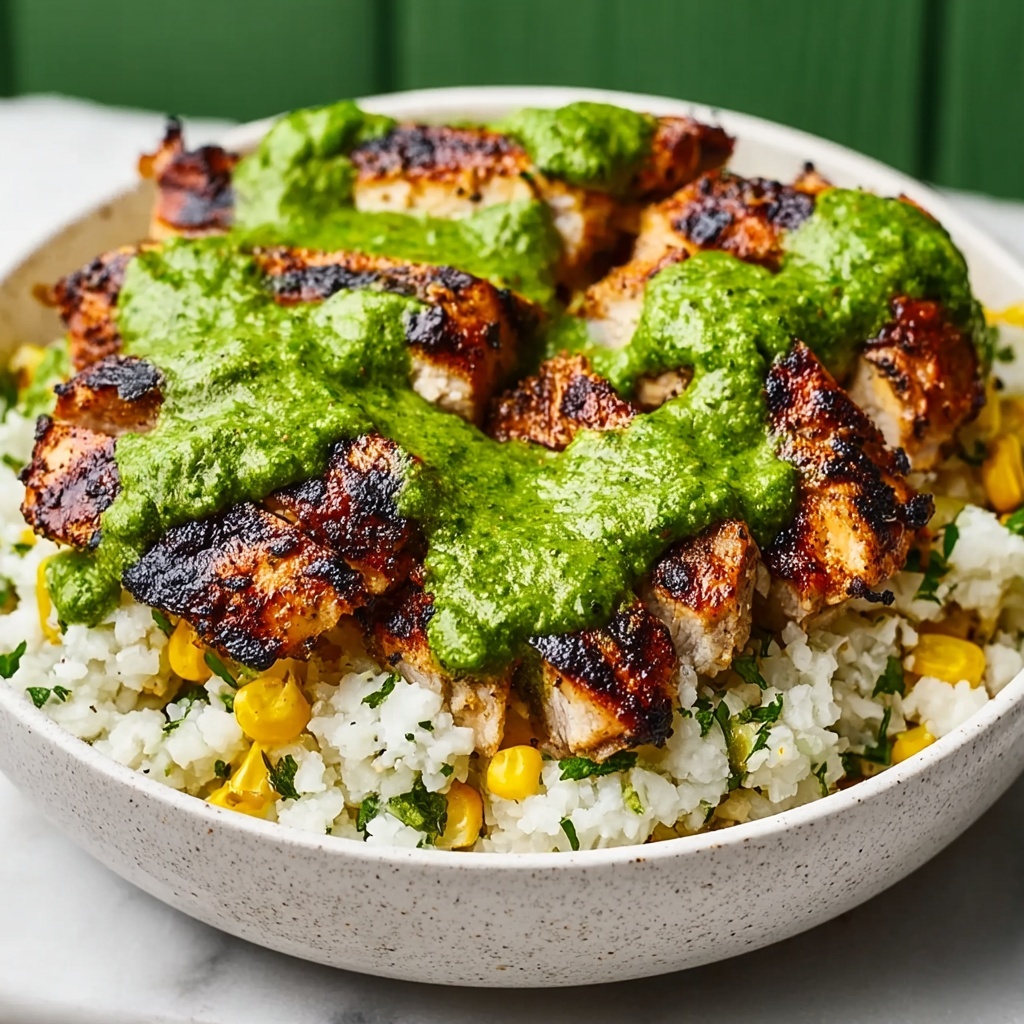 Keto Peruvian Chicken and Cauliflower Rice with Green Sauce Recipe - Recipe Image